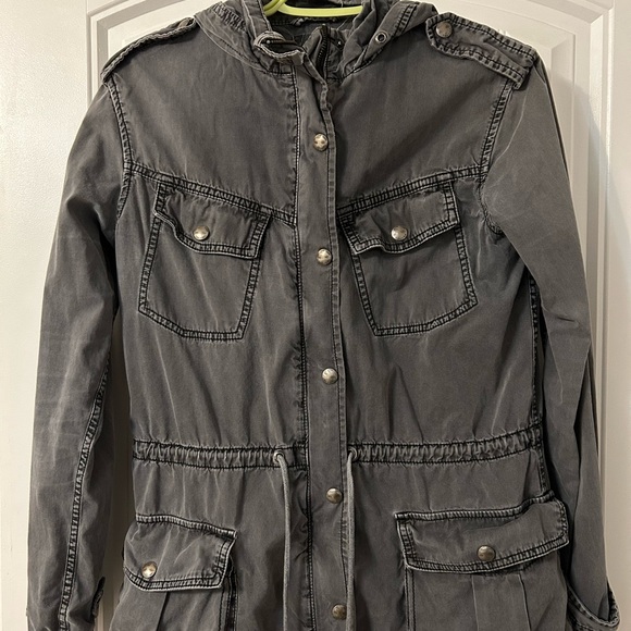 Talula Dark Grey Fall Utility Jacket - Picture 1 of 3